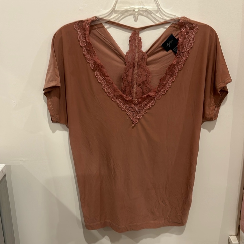 Light brown polyester blouse